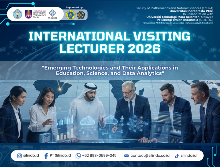 Poster International Visiting Lecturer 2026 yang menampilkan kolaborasi akademik internasional antara Indonesia dan Malaysia dengan tema Emerging Technologies and Their Applications in Education, Science, and Data Analytics.